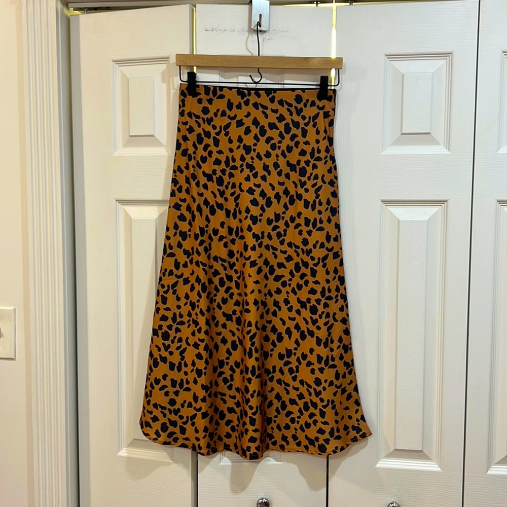 Leopard Print Midi Skirt